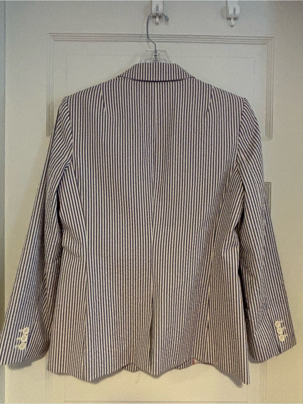 Banana Republic Navy & White Striped Women's Blazer - Picture 2 of 9